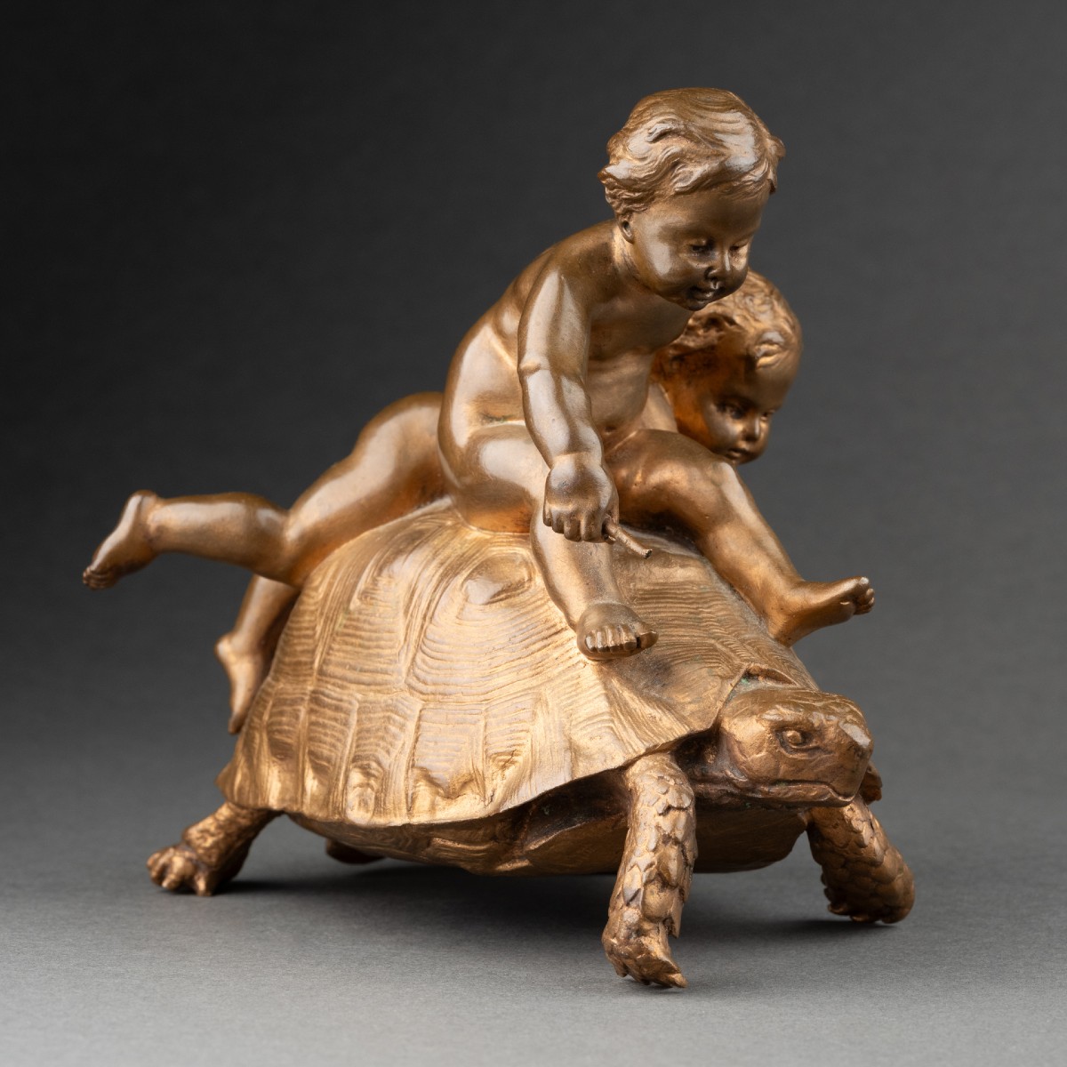 Ernest Barrias - Children With Turtles - Late 19th Century Bronze, Barbedienne Cast.