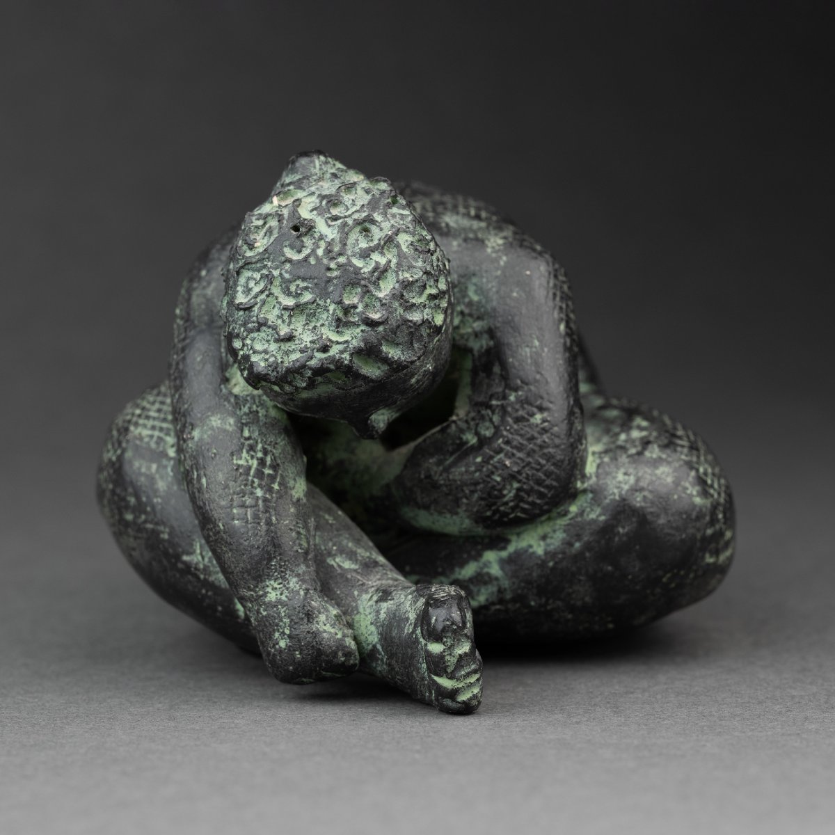 Cécile Tarel: Nude Curled Up, Original Terracota C.1980 - Inspired By Volti -photo-3