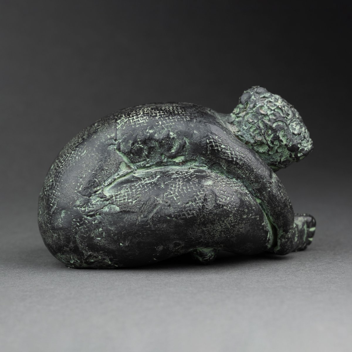 Cécile Tarel: Nude Curled Up, Original Terracota C.1980 - Inspired By Volti -photo-1