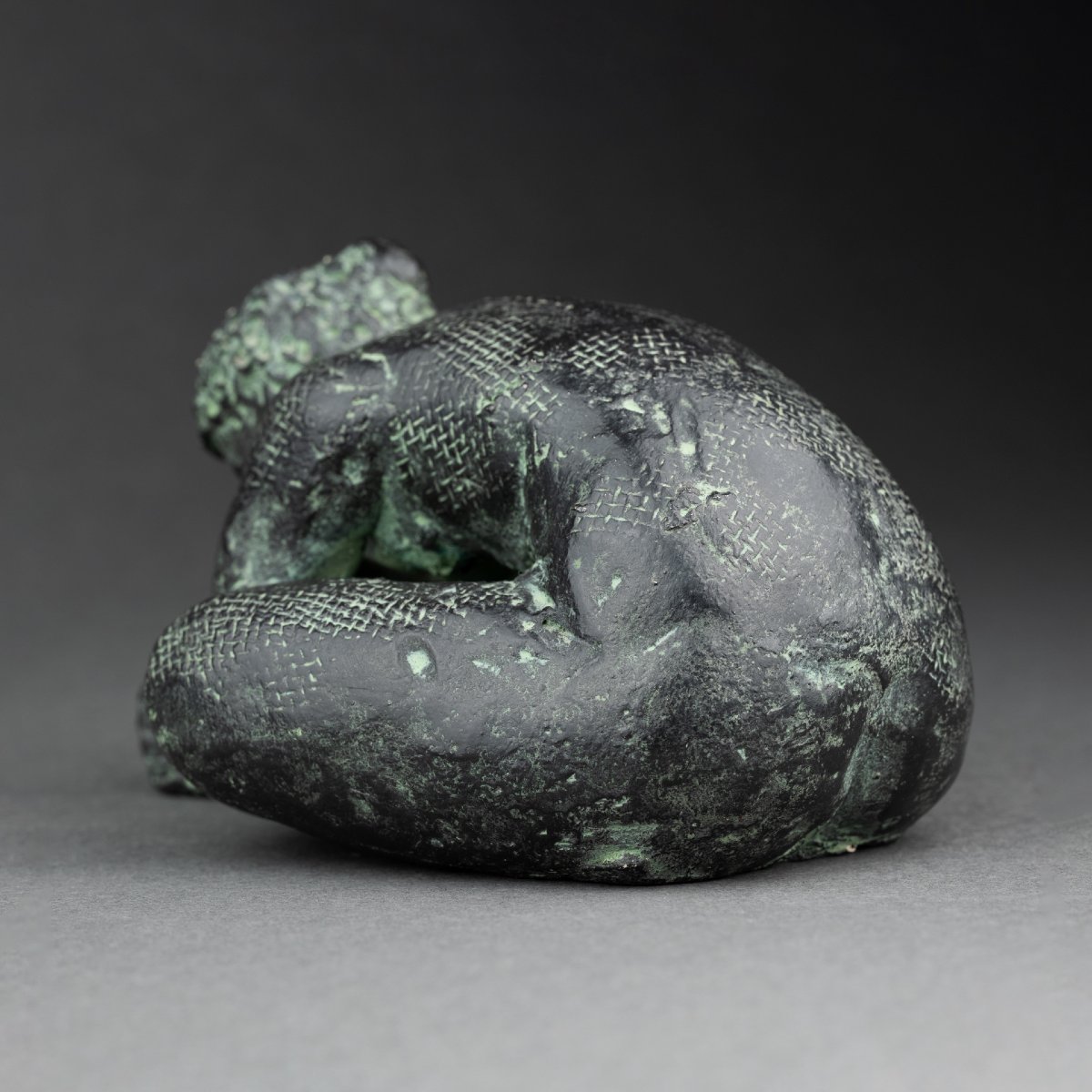 Cécile Tarel: Nude Curled Up, Original Terracota C.1980 - Inspired By Volti -photo-3