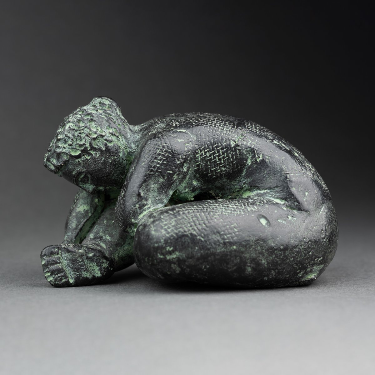 Cécile Tarel: Nude Curled Up, Original Terracota C.1980 - Inspired By Volti -photo-4