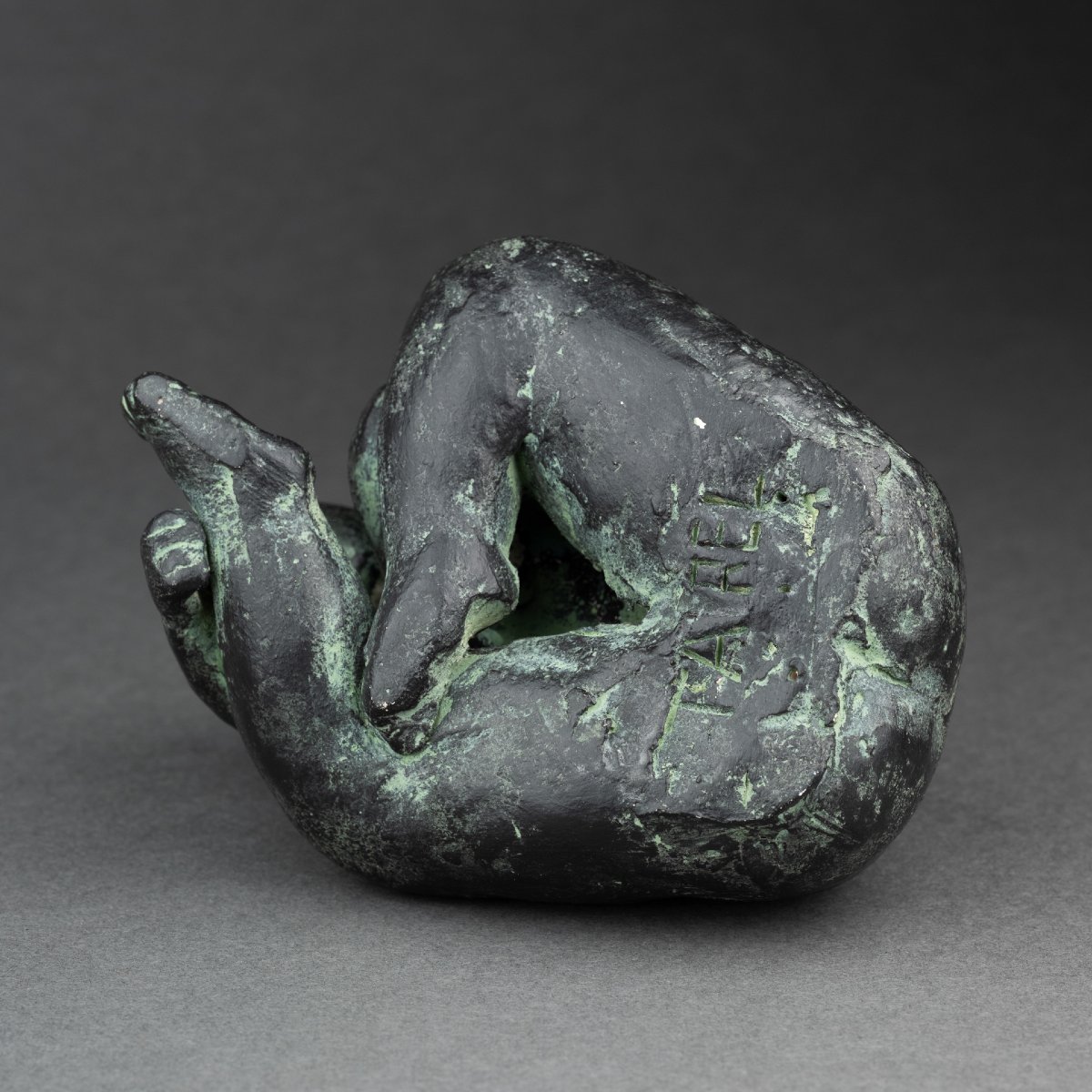 Cécile Tarel: Nude Curled Up, Original Terracota C.1980 - Inspired By Volti -photo-6