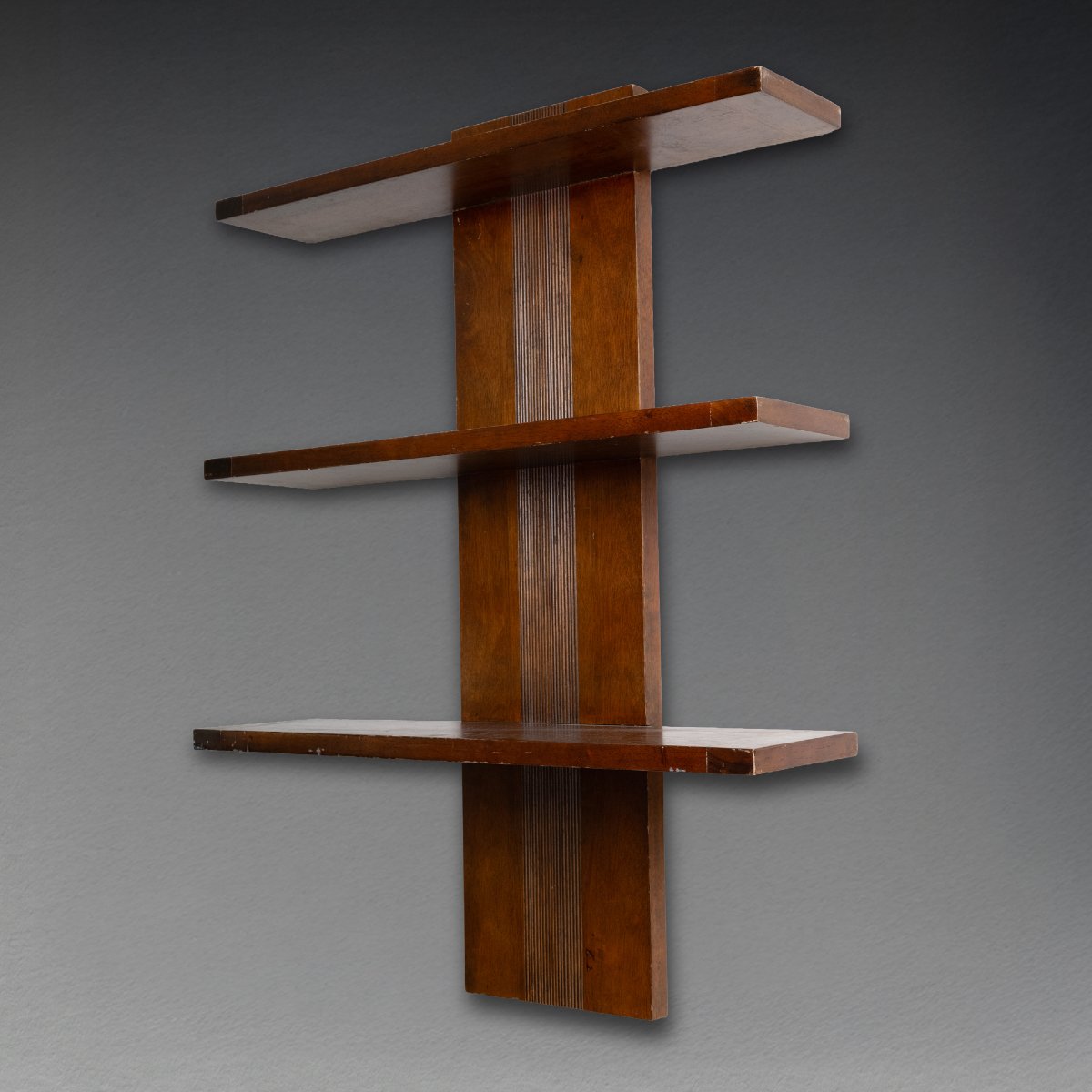 Modernist And Minimalist "invisible" 3 Floors Veneer Shelves C.1930-50-photo-2
