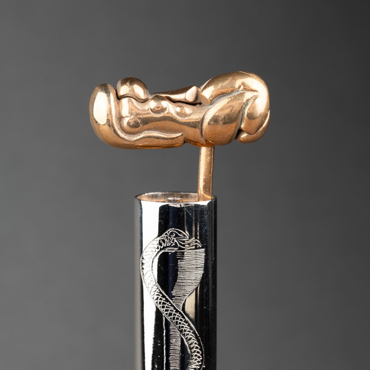 M. BERROCAL : "Marteau réflexe", sculpture bronze et laiton avec bote d'origine et certificat-photo-3