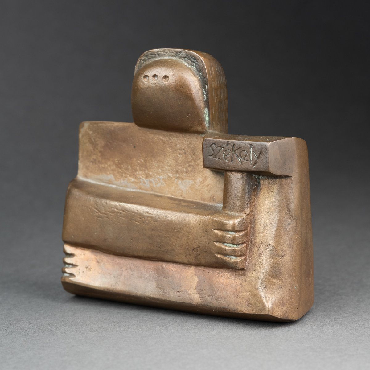 Pierre Székély : "Le sculpteur", sculpture en bronze patiné cataloguée - 1982-photo-2