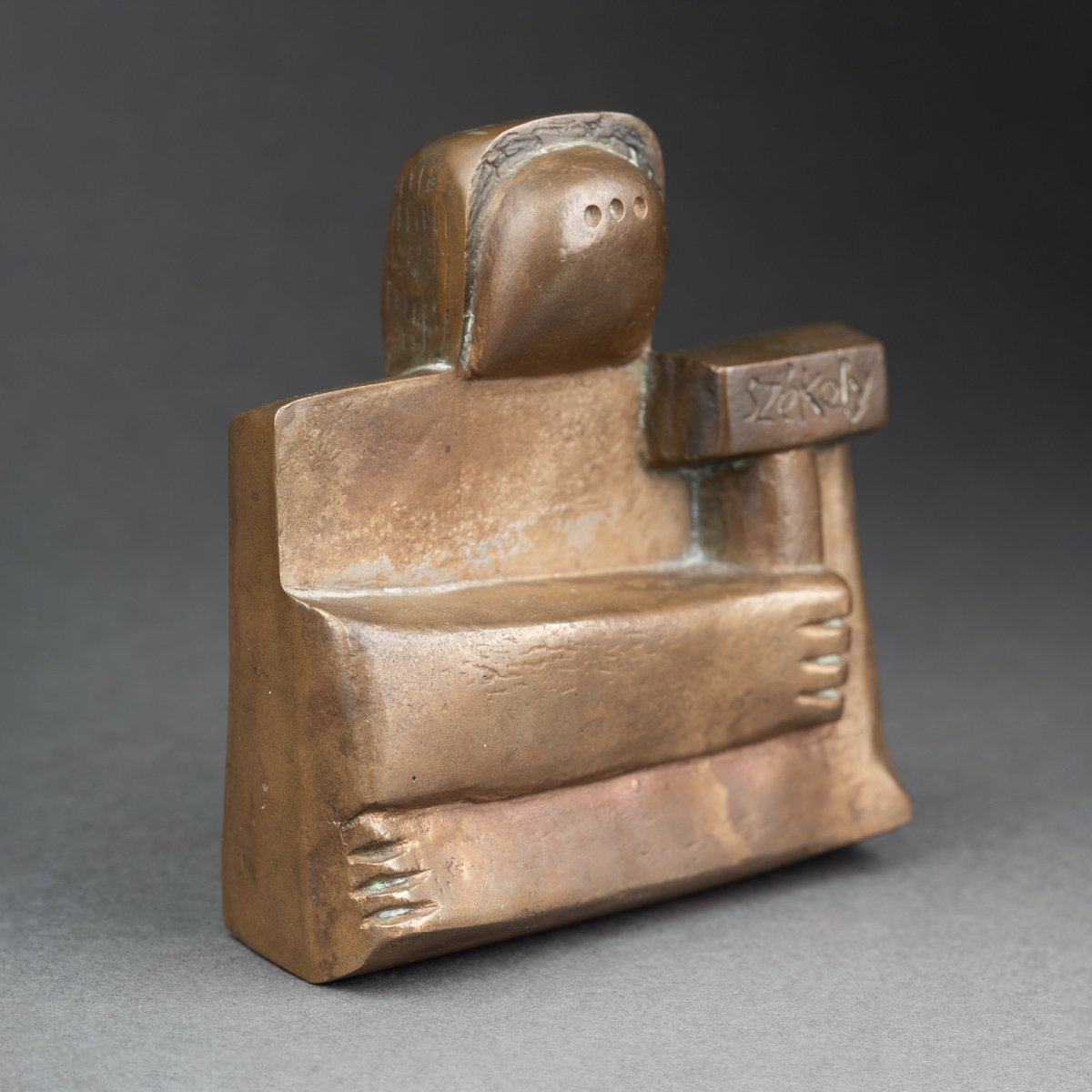 Pierre Székély : "Le sculpteur", sculpture en bronze patiné cataloguée - 1982-photo-4