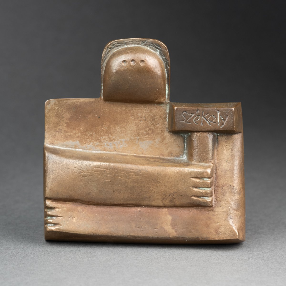 Pierre Székély : "Le sculpteur", sculpture en bronze patiné cataloguée - 1982