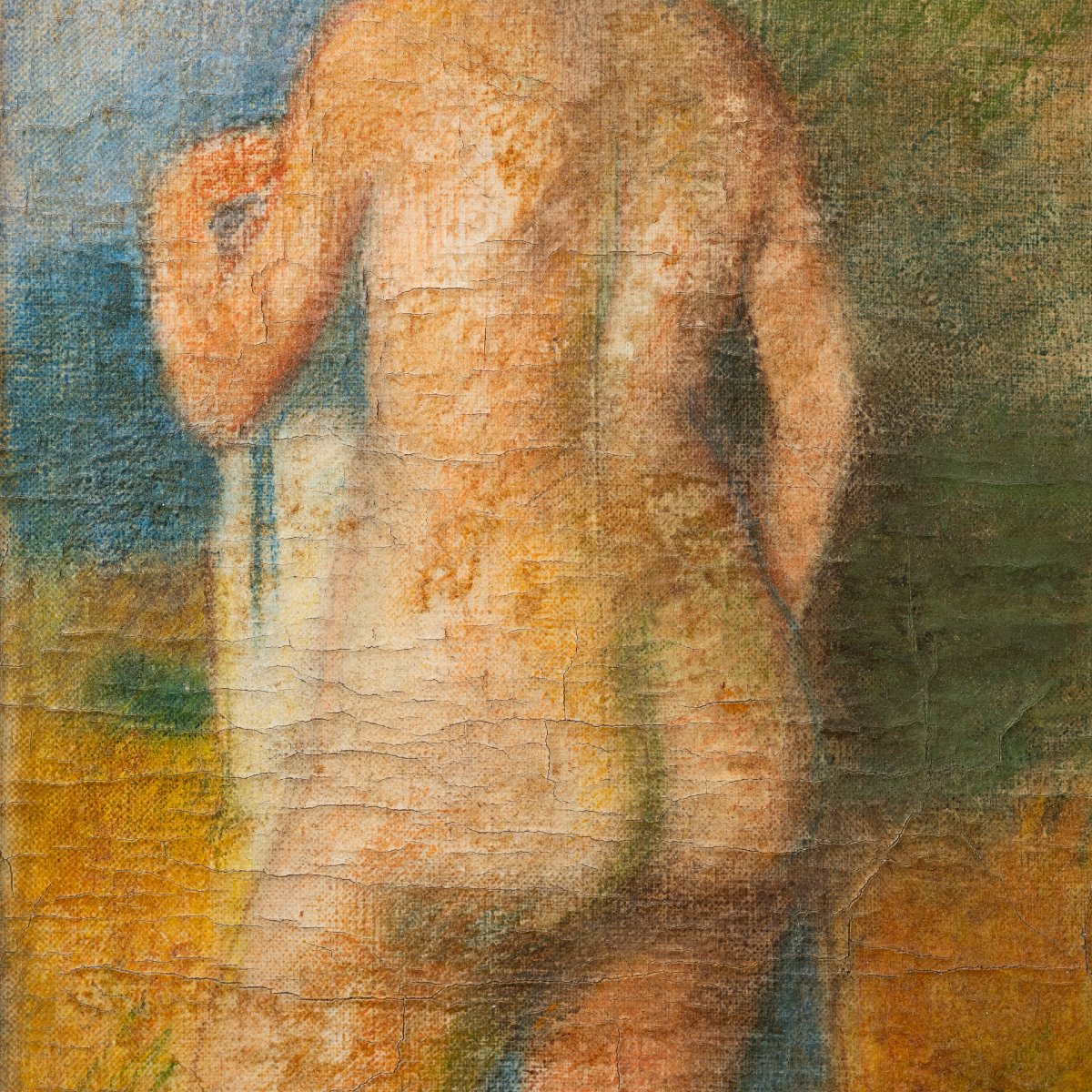 Pierre Thévenin: "standing Up Nude", Oil On Canvas In Gilded Wood Frame, Signed - C.1930/40-photo-1