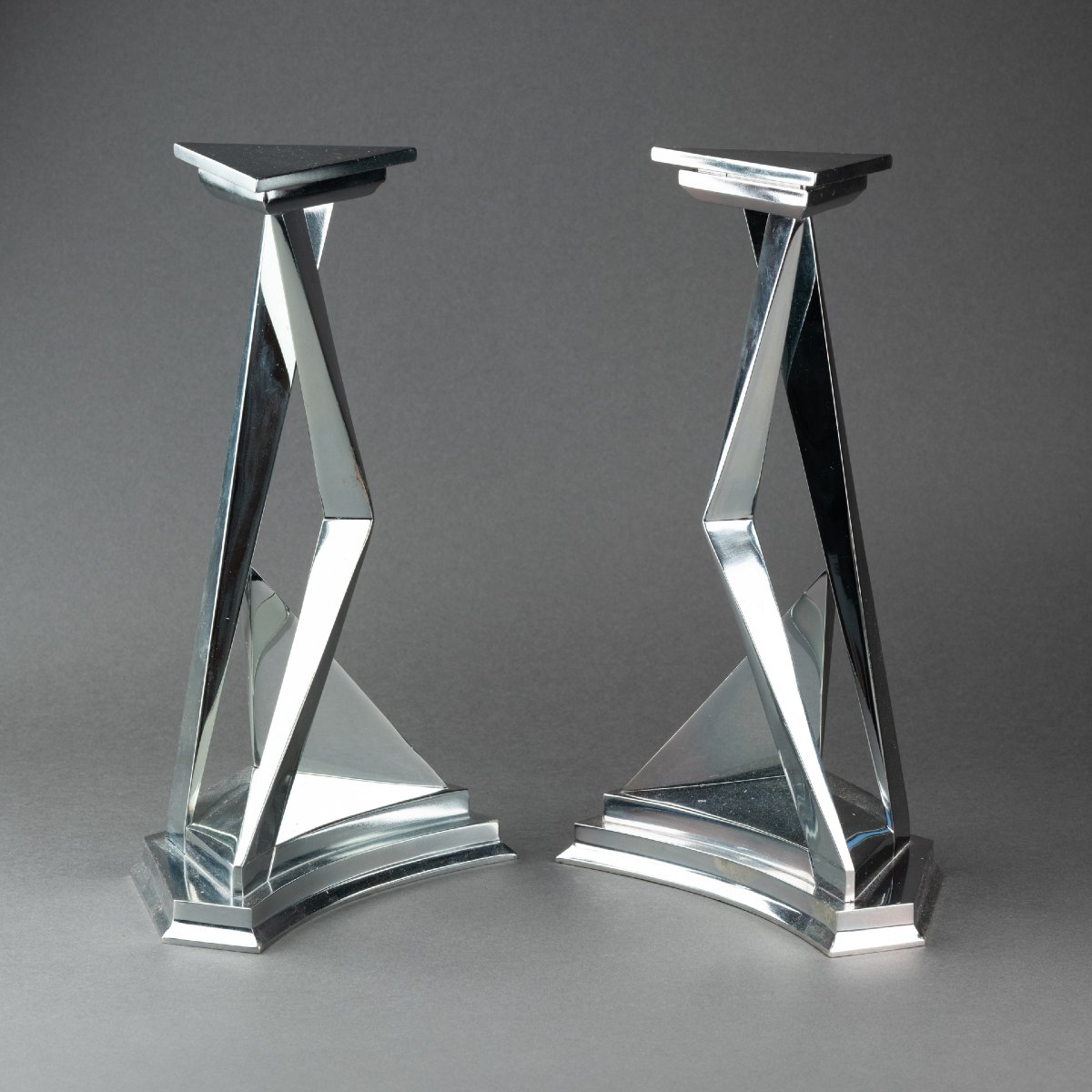 Salvador Dali (1904–1989) “castor And Pollux” Pair Of Silver-plated Bronze Candlesticks-photo-4
