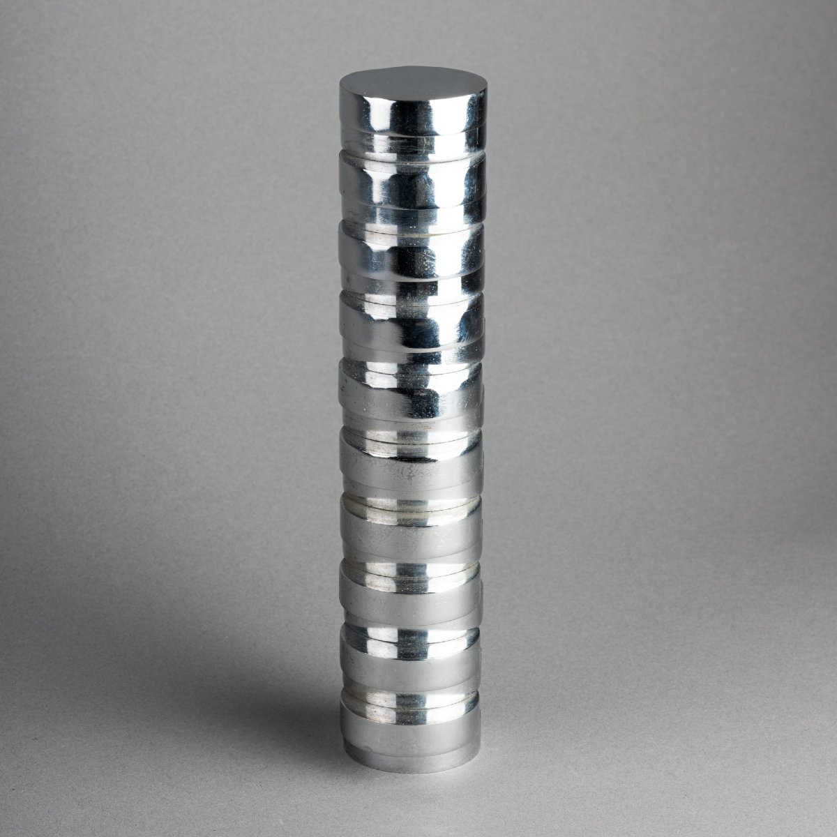 Emile Gilioli : "Développement architectural du cercle" - Sculpture en acier chromé C.1972-photo-2