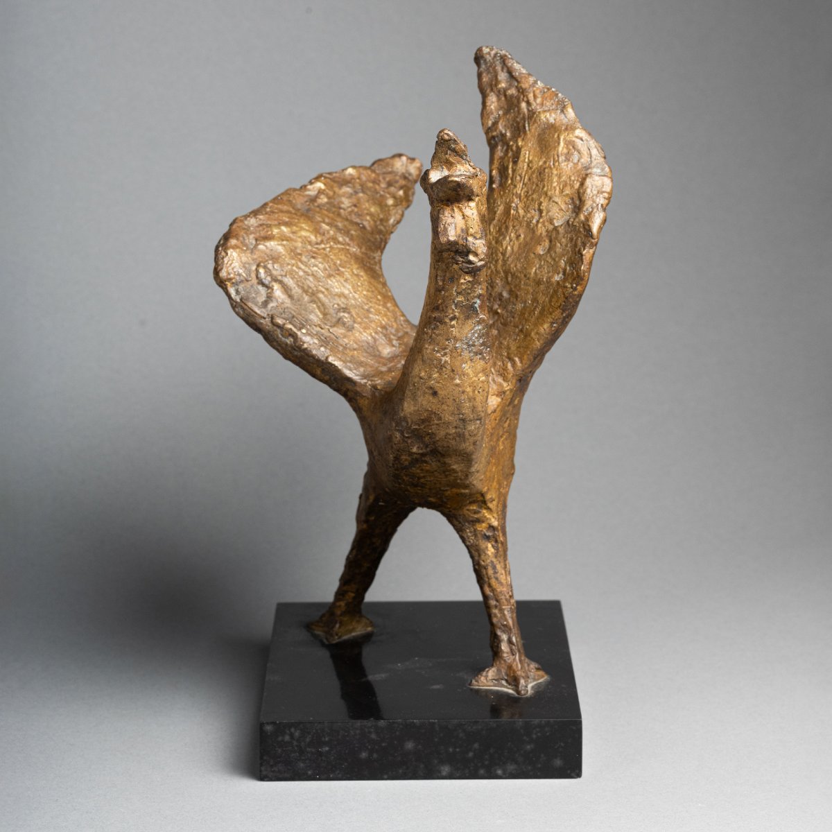 Constantin Andréou: "rooster," Original Signed Bronze Sculpture — Cast By Valsuani, C. 1950–70-photo-3