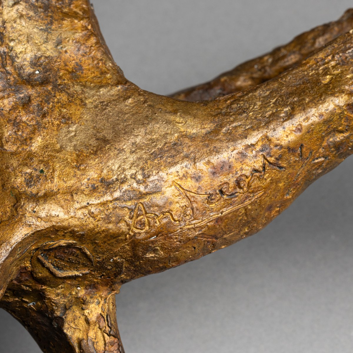 Constantin Andréou: "rooster," Original Signed Bronze Sculpture — Cast By Valsuani, C. 1950–70-photo-4