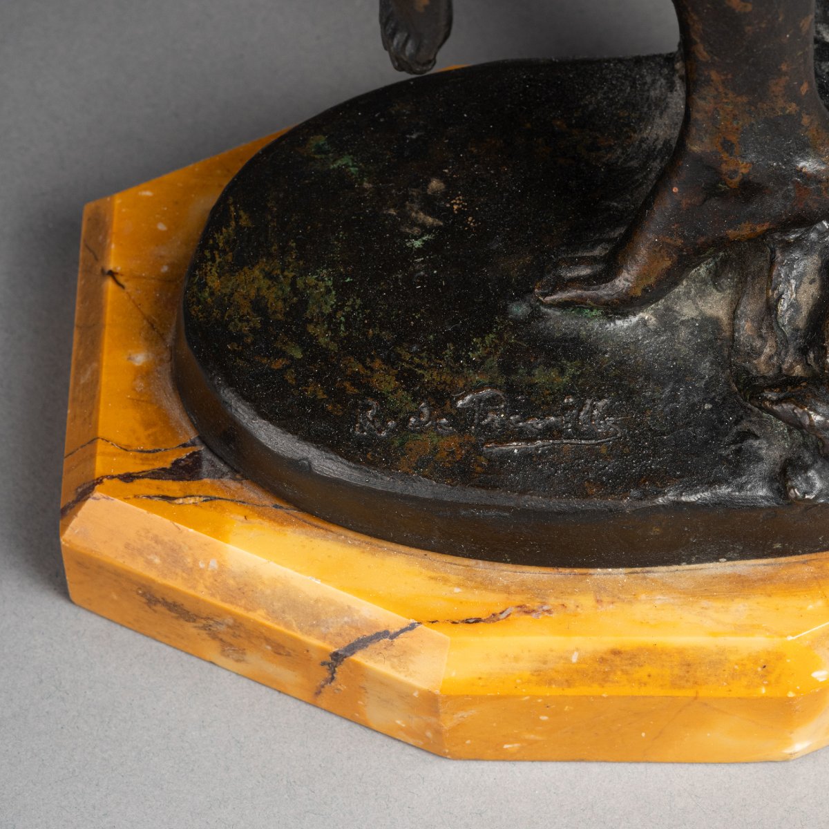 R. Roussel De Préville: "nude Dancer With A Veil," Bronze Sculpture, Ca. 1910-photo-7