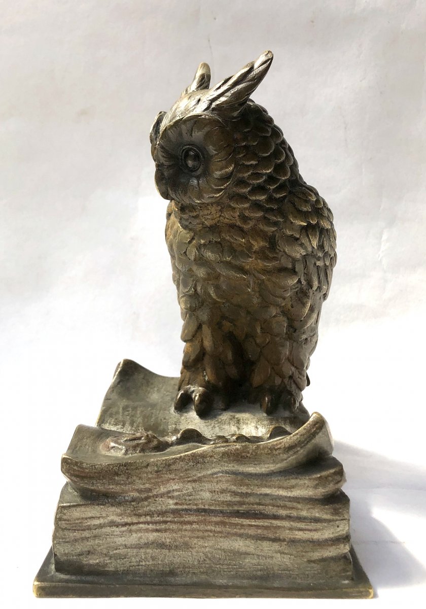 Hibou : Bronze De Vienne Signé Bergmann-photo-4