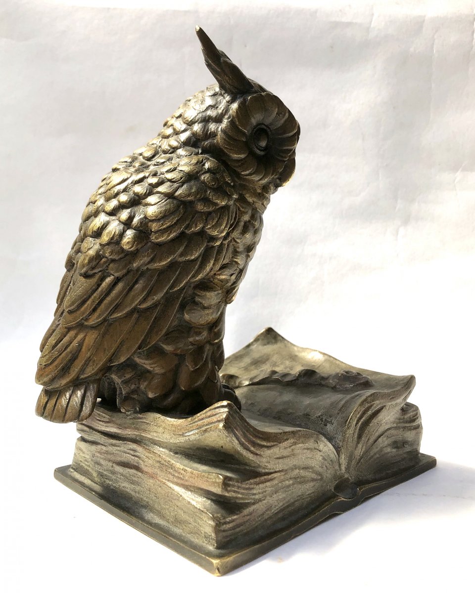 Hibou : Bronze De Vienne Signé Bergmann-photo-6