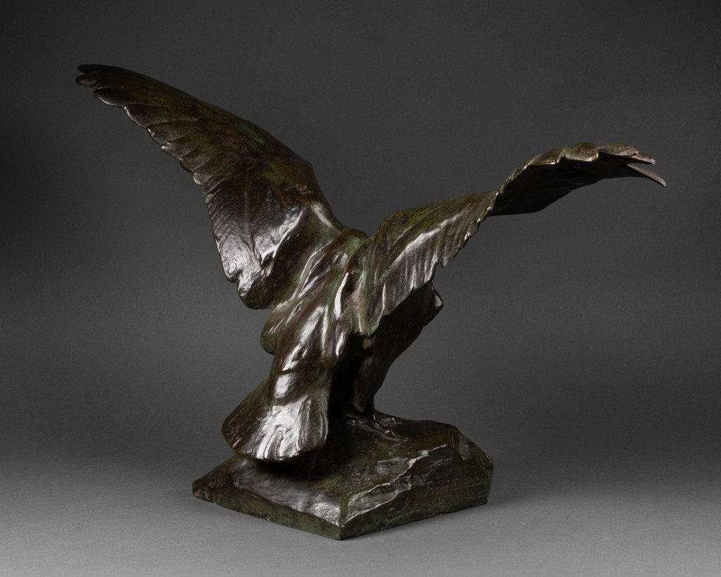 Josué Dupon (1864-1935) - Condor à l'Envol - Bronze Patiné - Fonte Verbeyst-photo-3