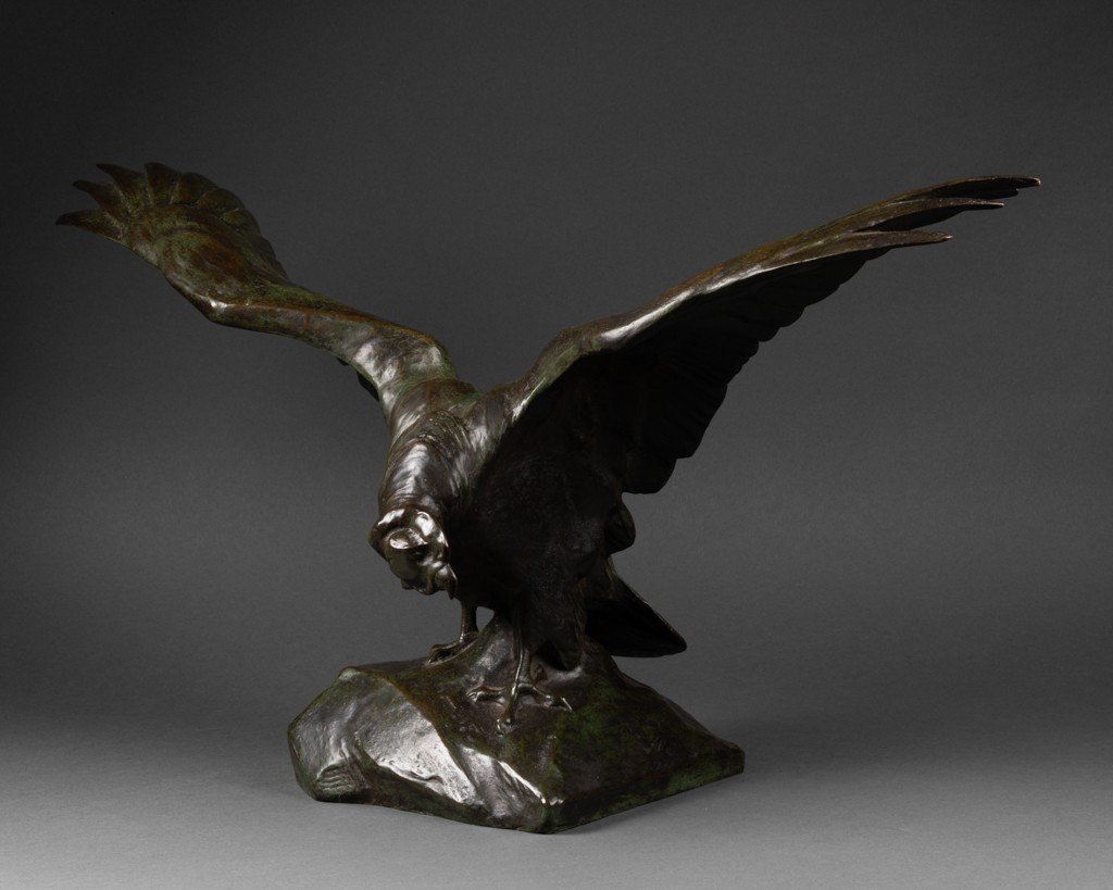 Josué Dupon (1864-1935) - Condor à l'Envol - Bronze Patiné - Fonte Verbeyst