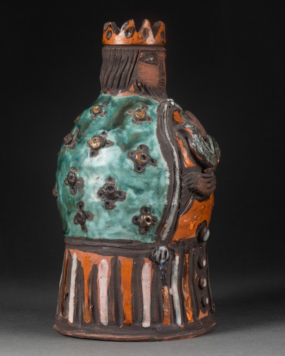 Szekely And Borderie: King And Queen - Glazed Ceramics - Circa 1950-photo-7