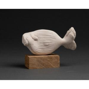 André Belo (1908-1976) - Petit Plâtre d'Atelier. Poisson Stylisé, Vers 1960