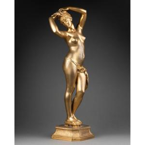 Edmé Antony Noel Said Tony Noel (1845-1909): "the Odalisque", Gilt Bronze Sculpture Late 19th Century.