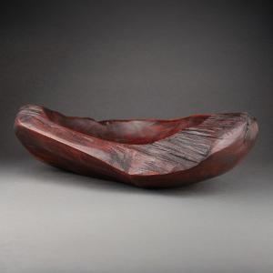 Odile Noll (1921) Coupe Brutaliste En Bois Sculpté