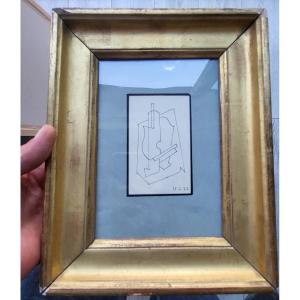 Henri NOUVEAU Dessin à l encre signé et daté hhh