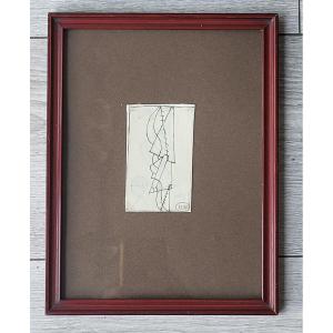 HenrikNeugeboren, dit Henri NOUVEAU (1901-1959)'Composition cubiste' Dessin à l'encre noire