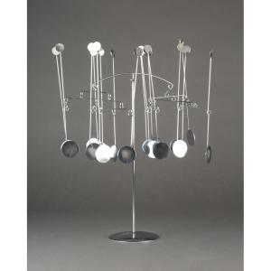 François COLETTE (1936-2024) : Stabile en métal chromé, 1973