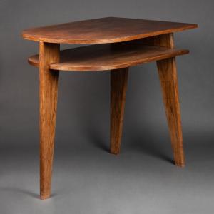 Jacques ADNET (1900-1984) Bureau moderniste Chêne circa 1955