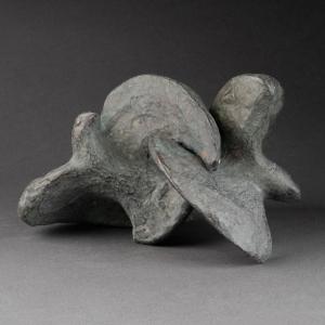 Pair Of Modernist Birds In Patinated Bronze, Circa 1970
