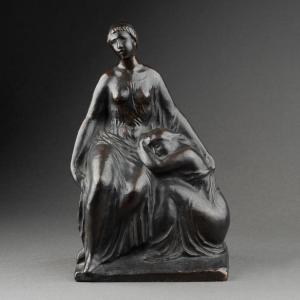 Joachim CLARET VALLES (1879-1965) Mère et enfant - Epreuve originale en bronze 