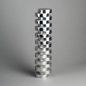 Emile Gilioli : "Développement architectural du cercle" - Sculpture en acier chromé C.1972