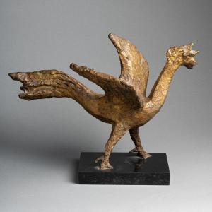 Constantin Andréou: "rooster," Original Signed Bronze Sculpture — Cast By Valsuani, C. 1950–70