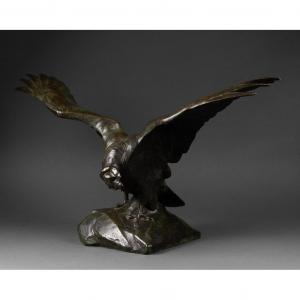 Josué Dupon (1864-1935) - Condor à l'Envol - Bronze Patiné - Fonte Verbeyst