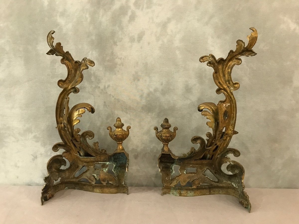 Décor De Cheminée En Bronze  Doré D’époque 19ème De Style Louis XV -photo-5