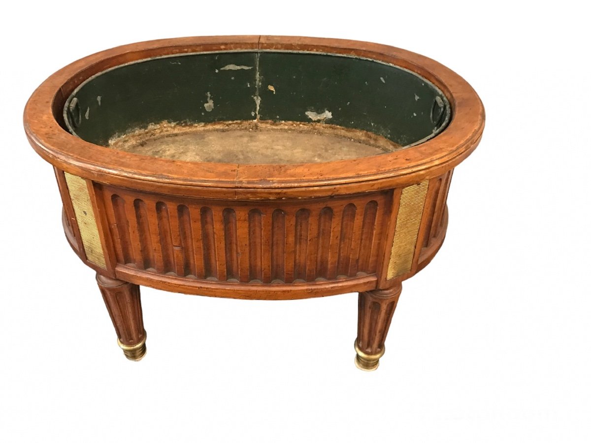 Louis XVI Style Beech Planter With Its Twentieth-century Interior Tray-photo-5