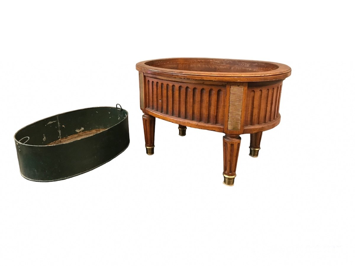 Louis XVI Style Beech Planter With Its Twentieth-century Interior Tray-photo-6