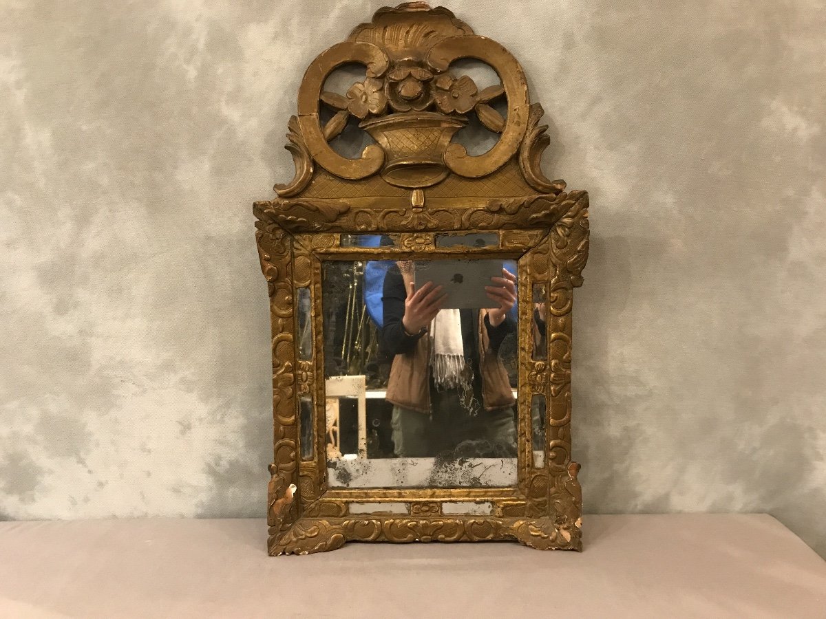Mirror In Golden Wood Of 18th Century-photo-2