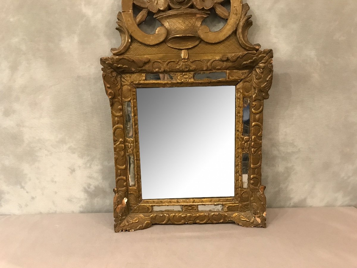 Miroir En Bois Doré d'époque 18ème-photo-1