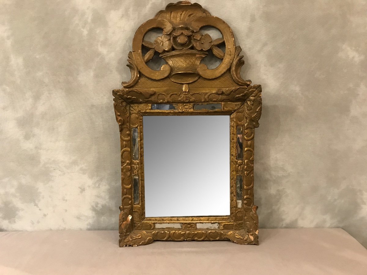 Mirror In Golden Wood Of 18th Century