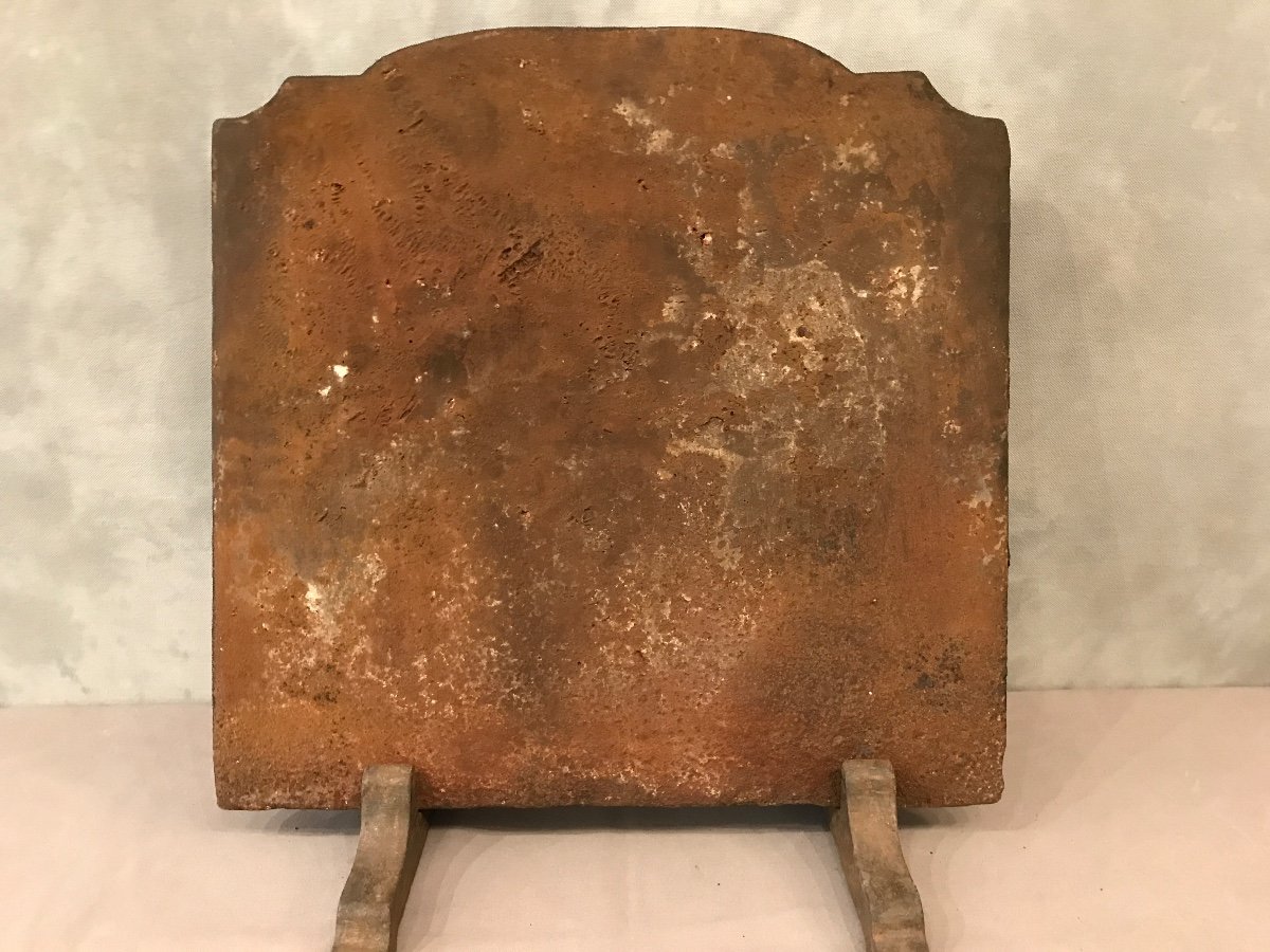 Old Cast Iron Fireplace Plate From The 18th Century-photo-2