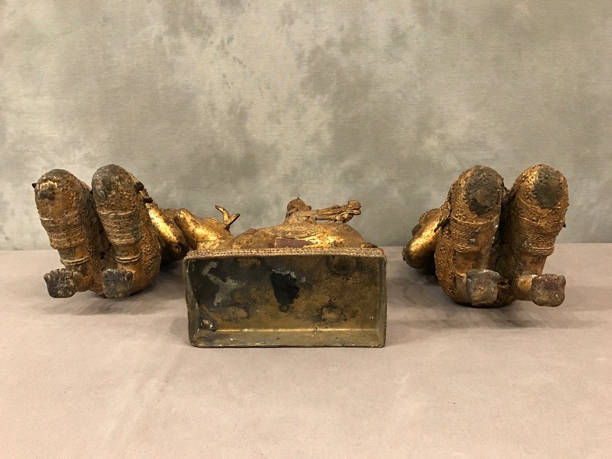 3 Pièces En Bronze Bouddhas Style Rattanakosim D’époque Fin XIX ème -photo-8
