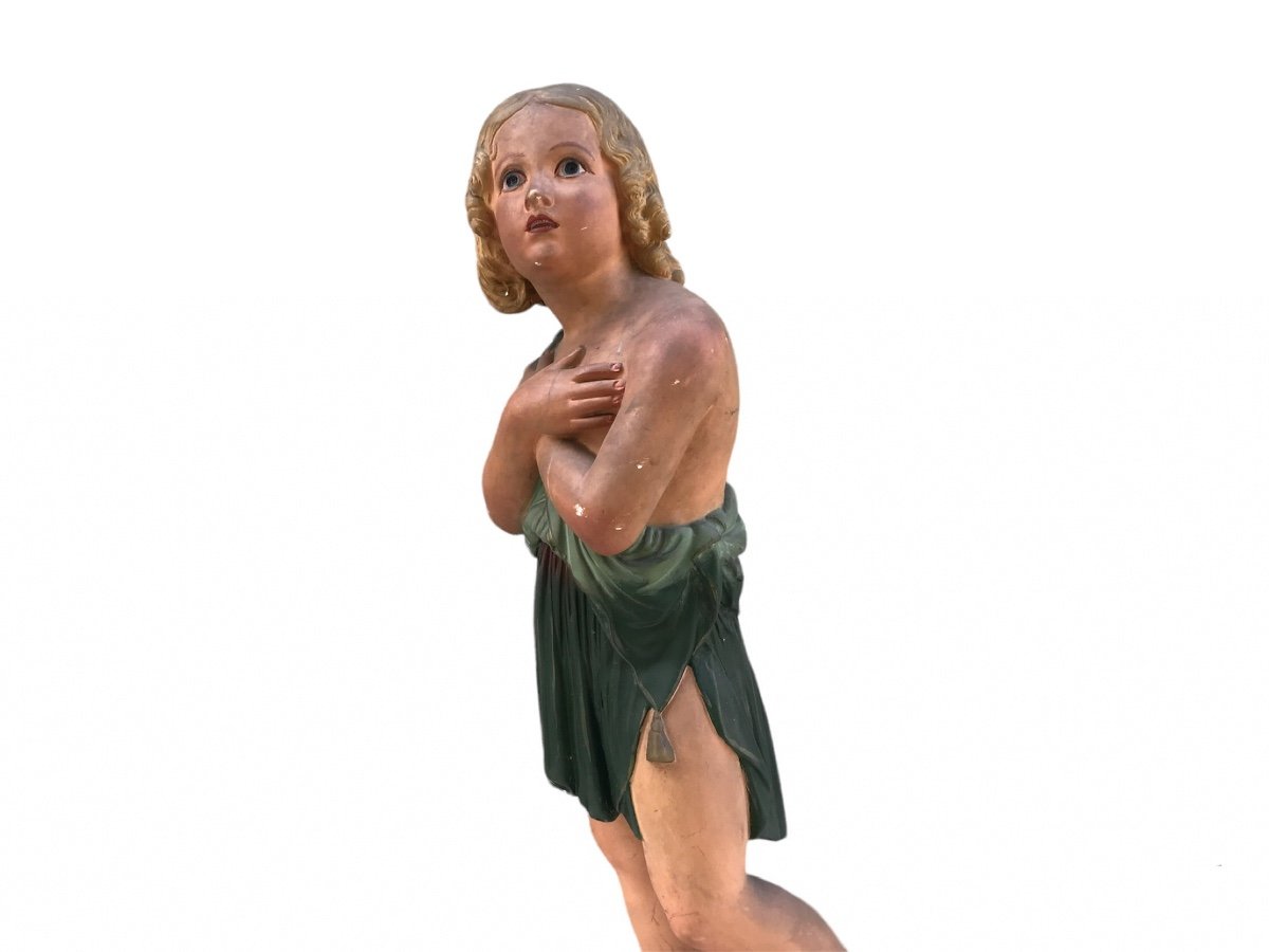 Statue En Plâtre Décorative D’une jeune  Femme  Vers 1930-photo-1