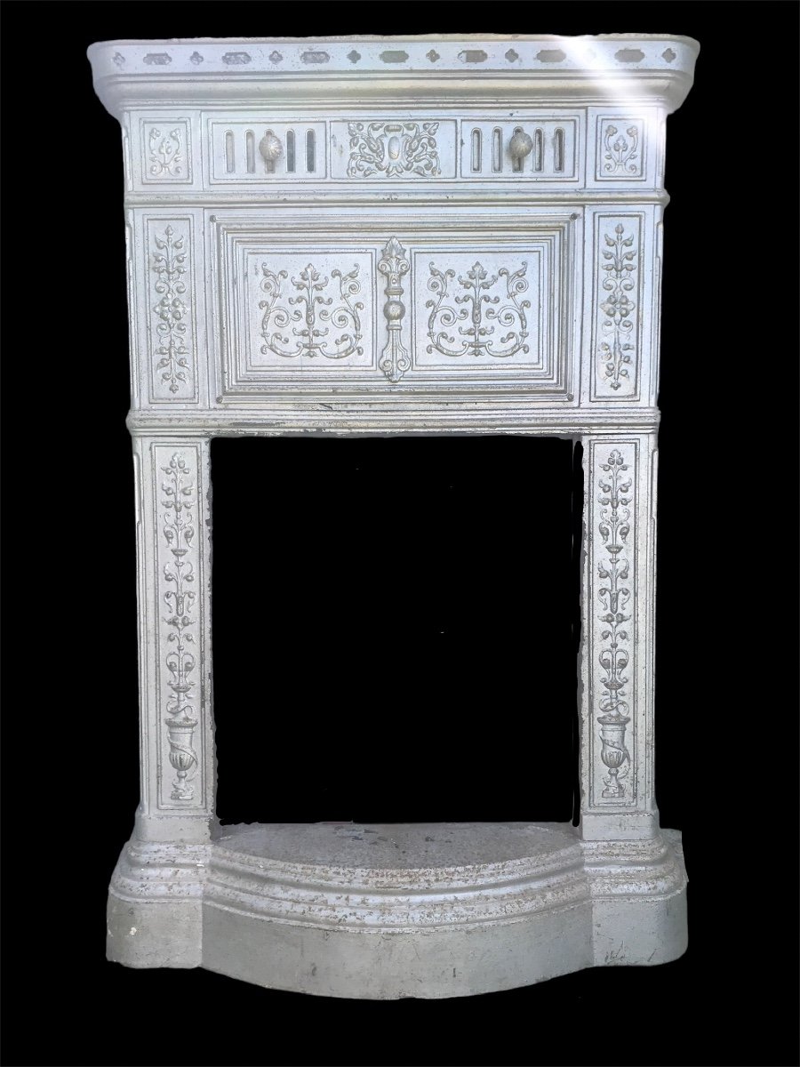 Prussian Fireplace Decor In Gray Cast Iron Late 19th-photo-2