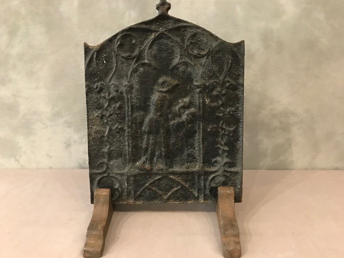 Small 18th Century Cast Iron Fireplace Plate