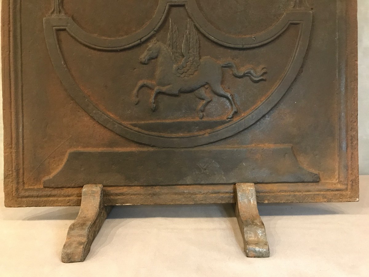 Plaque De Cheminée Ancienne D’époque Empire 19 ème -photo-2