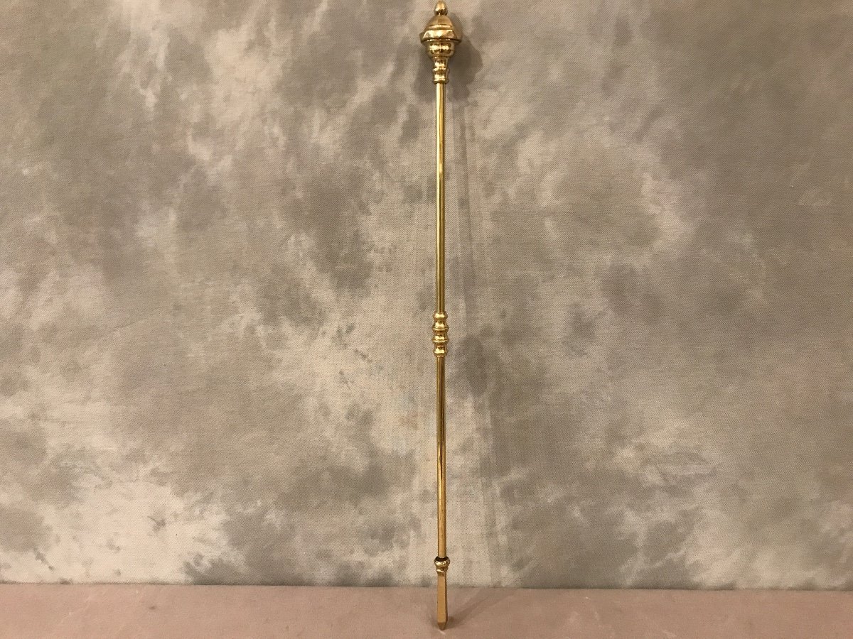Beau Tisonnier En Laiton D’époque 19ème Hauteur 71 Cm 