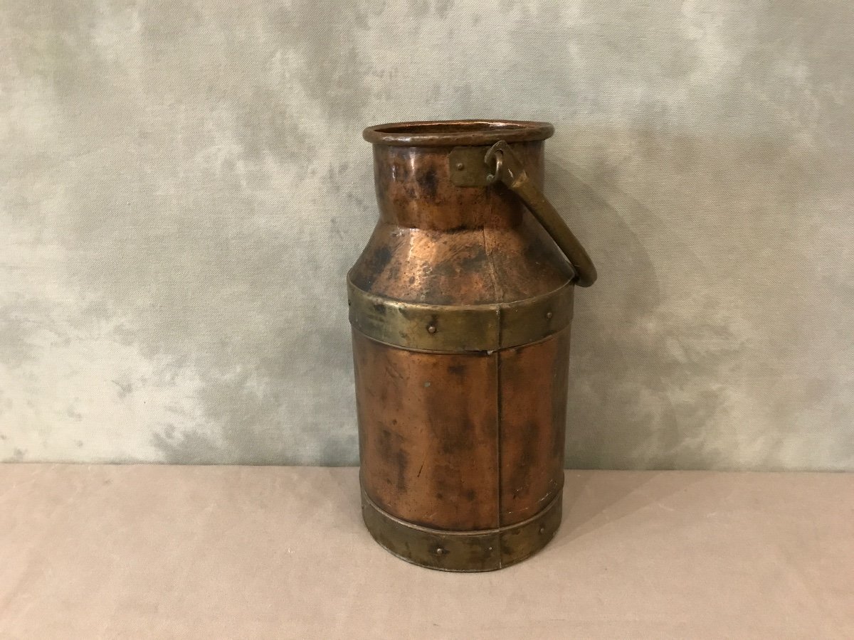 Seau En Cuivre Ancien Pot à Lait XX ème -photo-4
