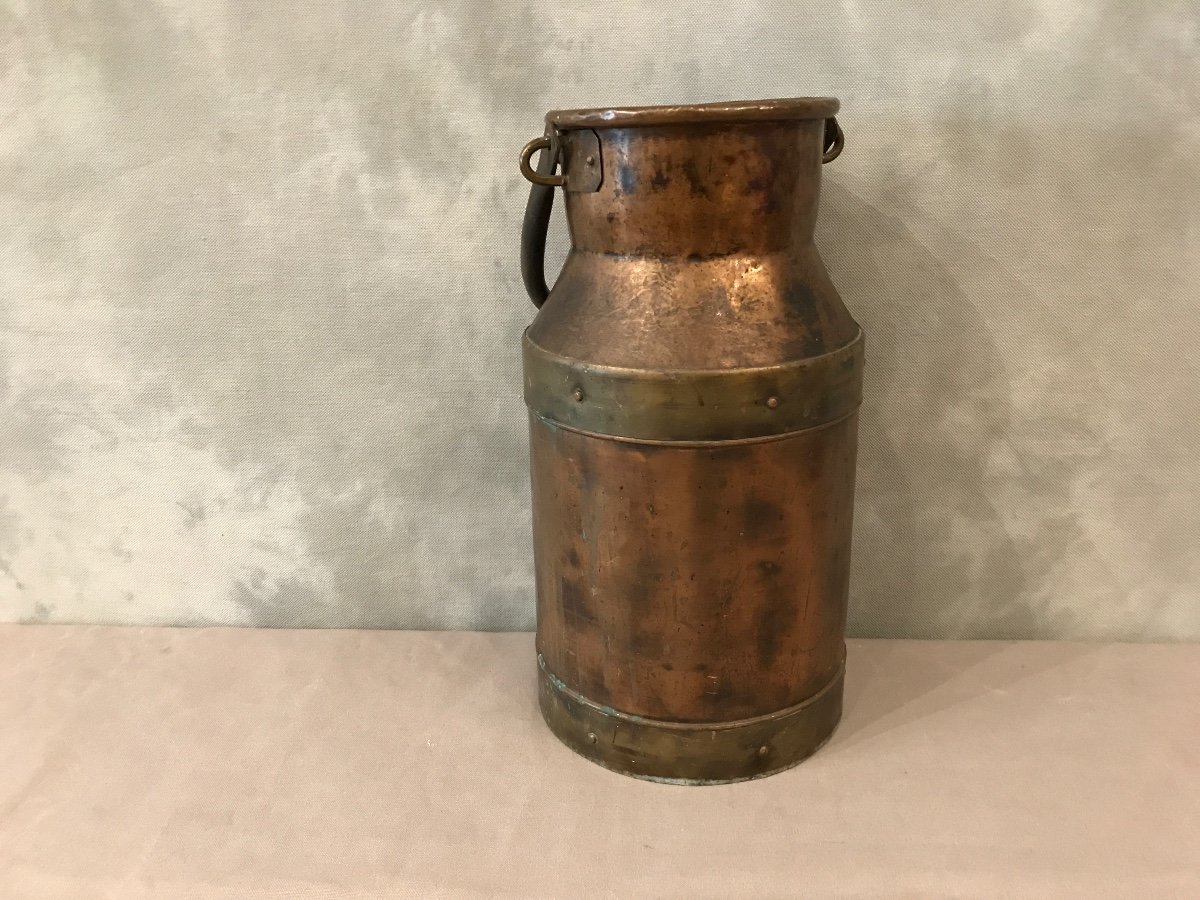 Copper Bucket Old 20th Century Milk Jug -photo-1