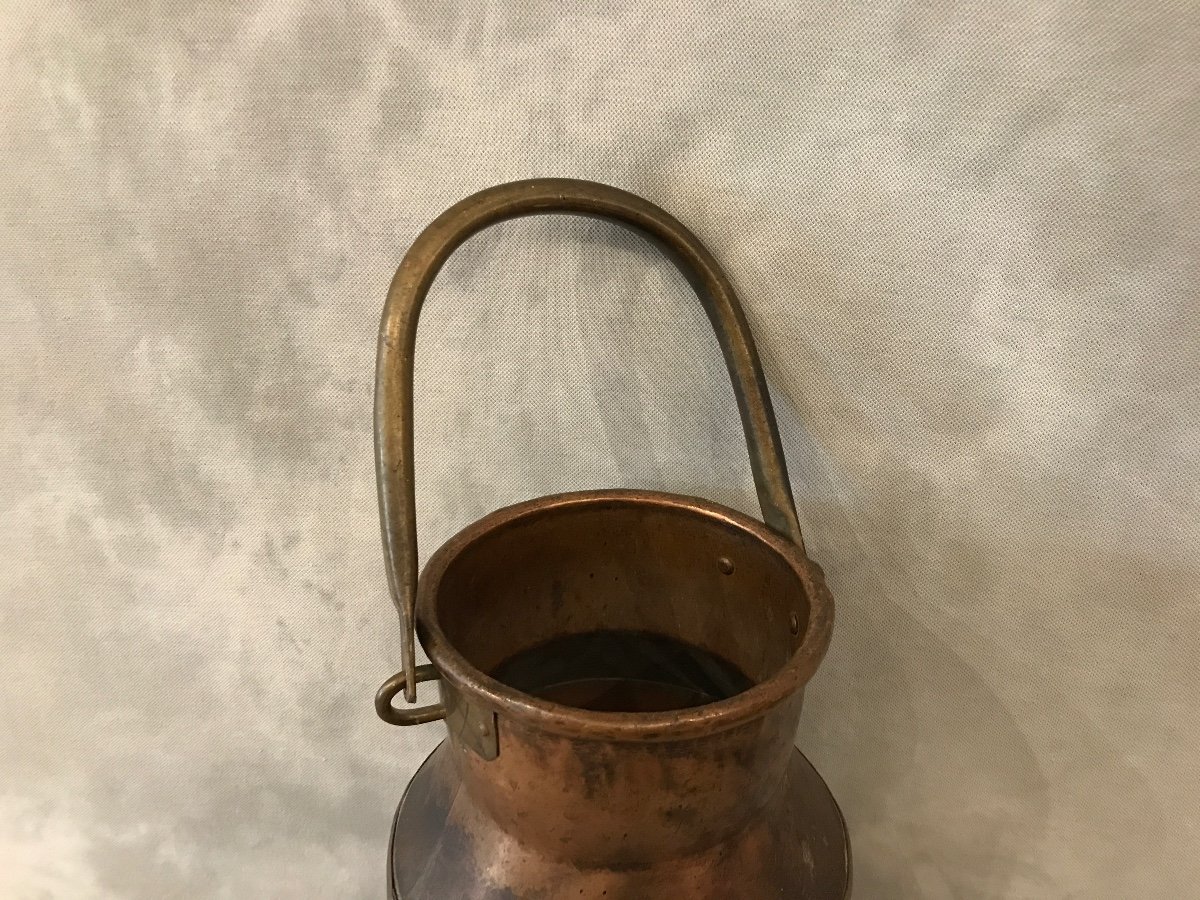 Copper Bucket Old 20th Century Milk Jug -photo-3